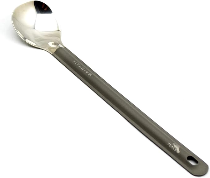 TOAKS Titanium Long Handle Spoon with Polished Bowl