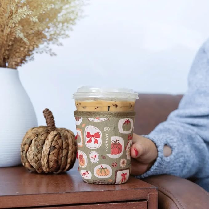 Sok It JavaSok Iced Coffee & Cold Soda Insulated Neoprene Cup Sleeve (The Pumpkin Gallery, Small: 16-20oz)