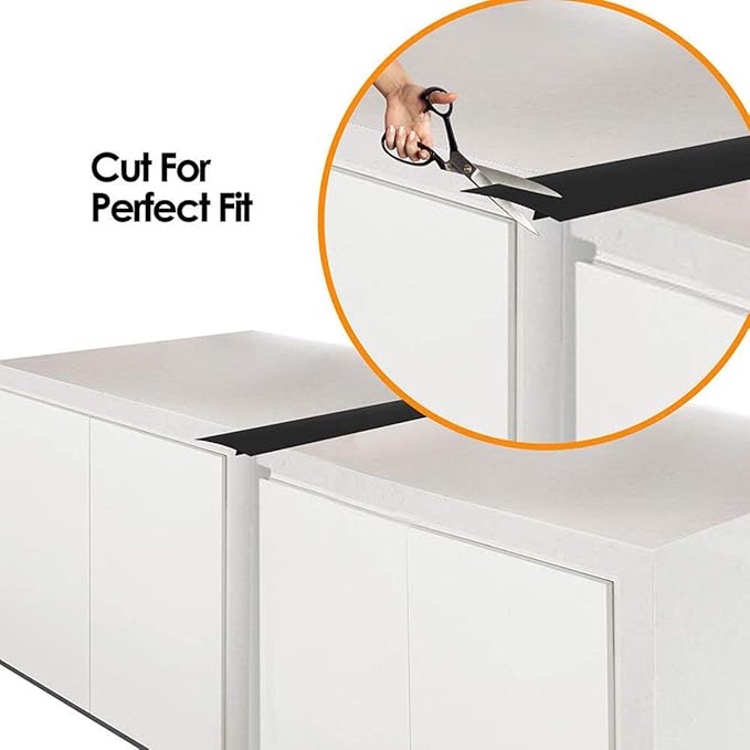 Silicone Gap Cover, (2 Pack) Silicone Gap Stopper Kitchen Stove Counter Gap Covers - Flexible Stove Space Fillers, Food Grade (25inches, Black)