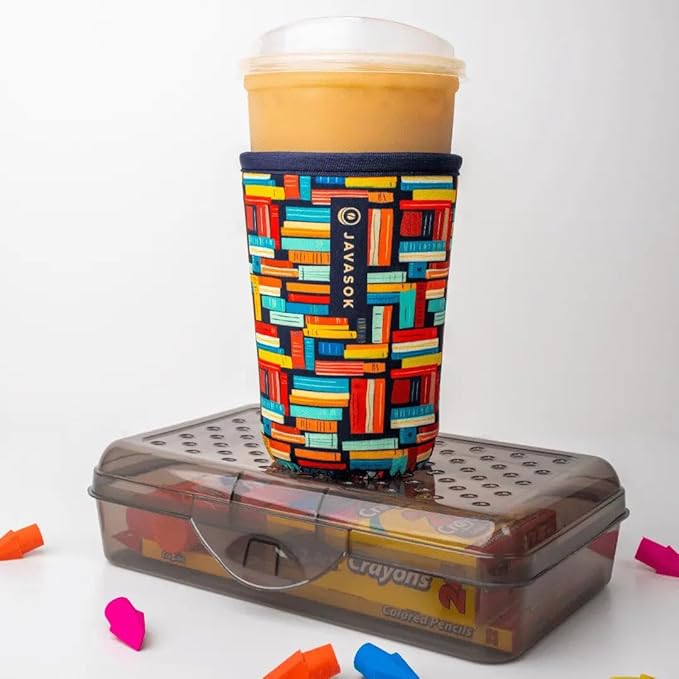 Sok It JavaSok Iced Coffee & Cold Soda Insulated Neoprene Cup Sleeve (Well Read, Small: 16-20oz)