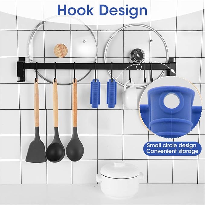Silicone Assist Hot Pan Handle Holder Hot Skillet Handle Covers Pot Holder Sleeve Cast Iron Skillets Nonslip Heat Resistant for Enameled Griddles Casserole Frying Pans Cookware(4PACK/Blue)