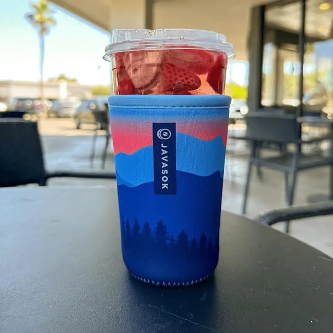 Sok It JavaSok Iced Coffee & Cold Soda Insulated Neoprene Cup Sleeve (Blue Ridge, Large: 30-32oz)