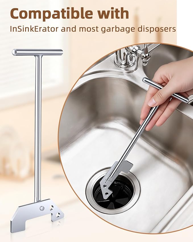 Garbage Disposal Wrench Tool& Garbage Disposer Unjamming Wrench - Universal Fit for Moen/Waste King/SinkErator | Easy Kitchen Sink Clog Unblocker