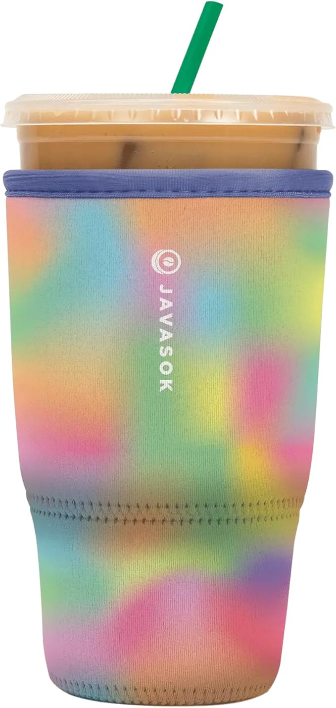 Sok It JavaSok Iced Coffee & Cold Soda Insulated Neoprene Cup Sleeve (Dreaming in Color, Large: 30-32oz)