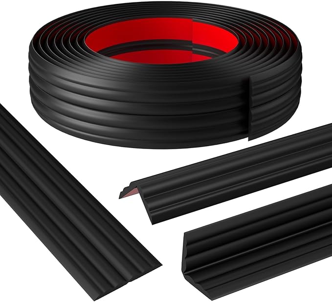 Wall Corner Protector & Edge Guard，Peel and Stick Wall Trim Moulding Inside & Outside Corner Molding Trim Caulk Strip, Self Adhesive Trim for Wall Edge,Ceiling,Countertop, 2.36” W x10’ L，Black