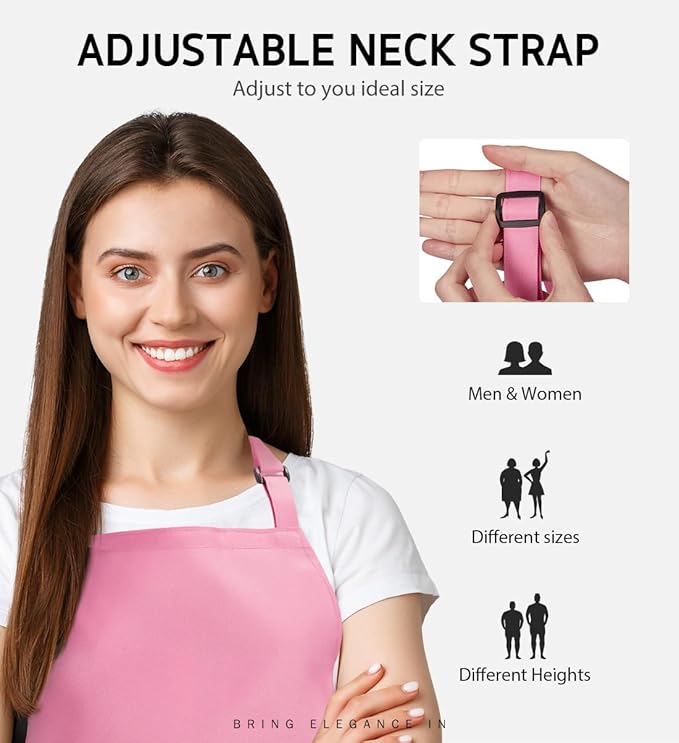Syntus Apron for Men Women, Adjustable Cooking Kitchen Chef Aprons with 2 Pockets