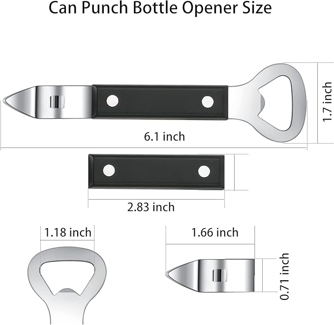 HANCELANT Can Punch Bottle Opener, Manual Stainless Steel Can Opener 1 Pack