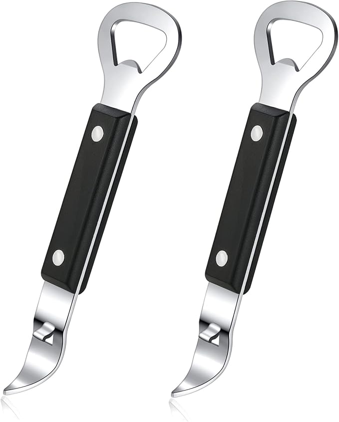 HANCELANT Can Punch Bottle Opener, Manual Stainless Steel Can Opener 2 Pack