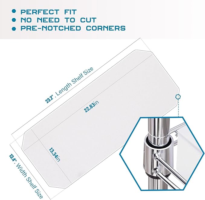 BRIAN & DANY Wire Shelf Liner 13.4" X 23.2", Heavy Duty Shelf Liners for Wire Shelving, Waterproof Protector Mats, Set of 3, Transparent