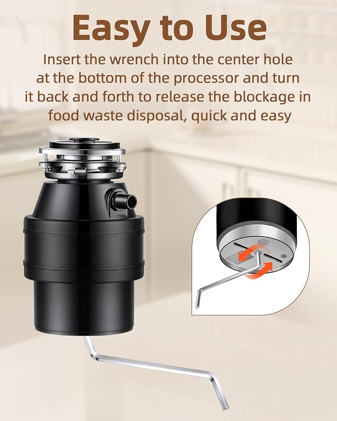 Garbage Disposal Wrench Tool& Garbage Disposer Unjamming Wrench - Universal Fit for Moen/Waste King/SinkErator | Easy Kitchen Sink Clog Unblocker