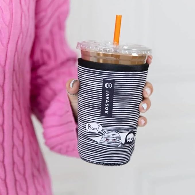 Sok It JavaSok Iced Coffee & Cold Soda Insulated Neoprene Cup Sleeve (Peek-A-BOO, Large: 30-32oz)