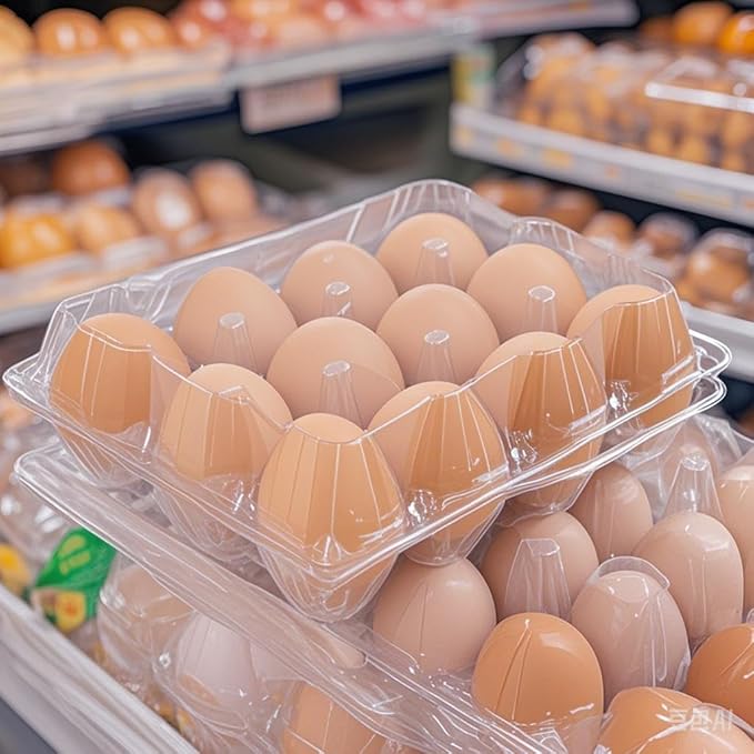 120 pc Plastic Bulk EggCarton,Reusable clear egg carton cheap bulk, Suitable For Storing Egg in Farmers' Markets, Supermarkets, Kitchens(3 * 4)
