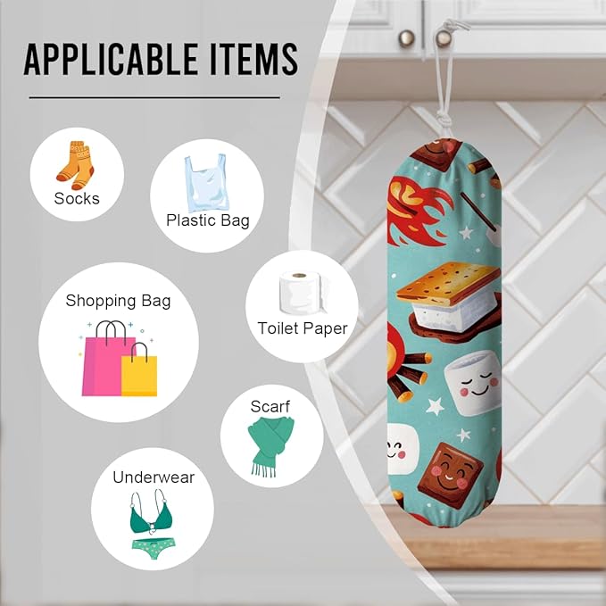 Kitchen Plastic Bag Holder, Cookies Grocery Bags Storage Dispenser, Garbage Trash Bags Carrier Organizer Dispenser, Reusable Grocery Bag Organizer, Wall Mount, Housewarming Gifts