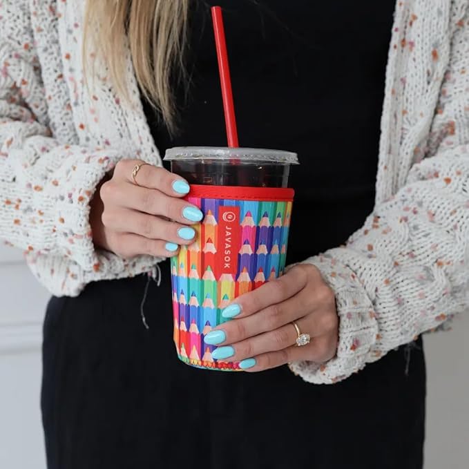 Sok It JavaSok Iced Coffee & Cold Soda Insulated Neoprene Cup Sleeve (Work of Art, Medium: 22-28oz)