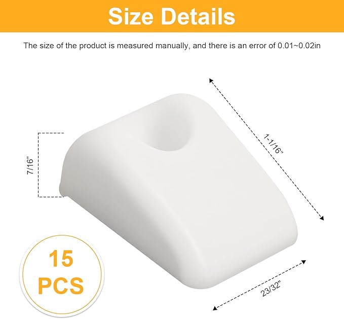 15 Pcs Plastic Cabinet Drawer Bumpers, Drawers Slide Spacers, Hardware Furniture Drawer Slide Bumper for Roll Out Shelves, Pull Out Shelf for Pantry, Cabinets Sliding Door Hardware