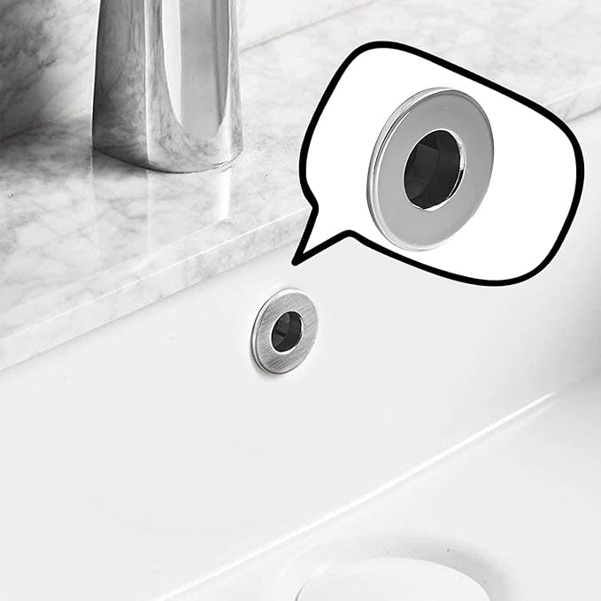 Sink Basin Trim Overflow Cover Brass Insert In Hole Round Caps Brushed Nickel(2 Pack)
