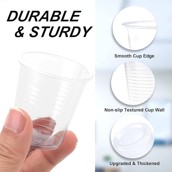 Lamosi 1500 Pack 3 oz Clear Plastic Cups, Small Plastic Bathroom Cups, Disposable Mouthwash Cup, Clear Drink Cup for Party, Whisky, Tasting, Picnic