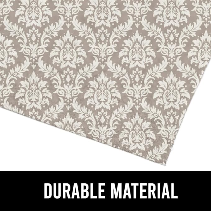 GORILLA GRIP LeakGuard Non-Adhesive Under Sink Mat for Kitchen Cabinet, Waterproof Quick Dry Shelf Liner, Durable Absorbent Felt Mats for Bathroom Sinks, Cabinets, Dresser, 24x24 Damask Taupe Cream