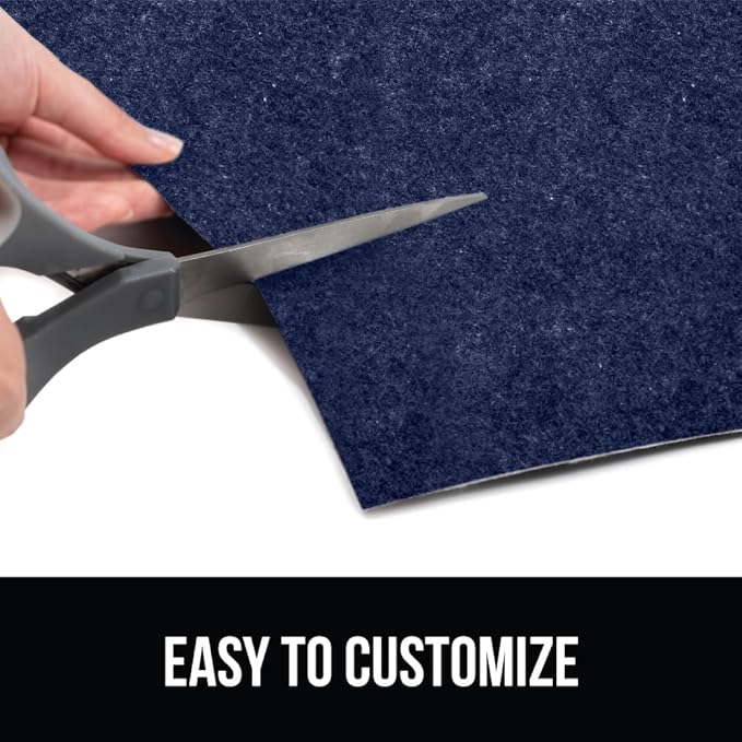 GORILLA GRIP LeakGuard Non-Adhesive Under Sink Mat for Kitchen Cabinet, 24x50, Waterproof Quick Dry Shelf Liner, Durable Absorbent Felt Mats for Bathroom Sinks, Cabinets, Dresser, Easy to Trim, Navy