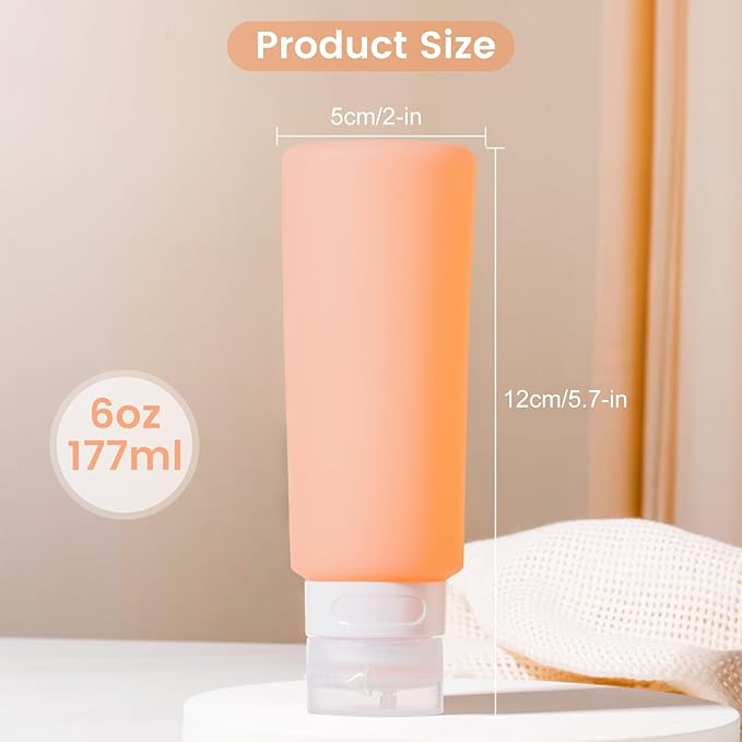 MICEBAY Condiment Squeeze Bottles for Sauces, 6-oz Mini Silicone Salad Dressing Container to Go with Reusable Sandwich Bag, Leakproof Sauce Bottle for Lunch Box, 4 Pack, Candies