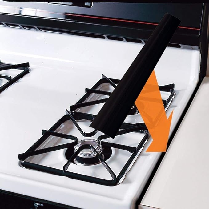 Stove Gap Covers Kitchen Counter Gap Covers (25 Inch, 2 Pack) Heat Resistant Oven Gap Filler Seals Gaps Between Stovetop and Counter, Easy to Clean, Black