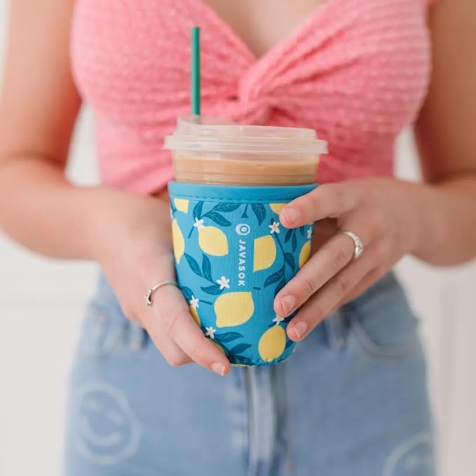Sok It JavaSok Iced Coffee & Cold Soda Insulated Neoprene Cup Sleeve (Main Squeeze, Medium: 22-28oz)