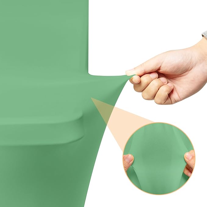 2 Pack 6 Feet Emerald Green Spandex Tablecloth for Tables, Fitted & Stretch, Washable, Wrinkle Resistant, Perfect for Event, Wedding, Party, Banquet, Cocktail, Festival, and Table Protector