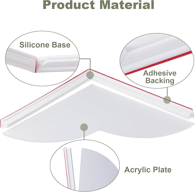 TheBlackSpot 2 Pack Waterproof Shower Splash Guard for Bathtub to Keep Water in Shower, Self-Adhesive Splash Guard for Walk in Showers, Showers Corner Protectors Guards for Bath Tub