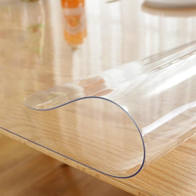 LovePads Clear Table Cover Protector, 17 x 54 Inch 2mm Thick Plastic Table Cover, Table Protector for Dining Room Table, Waterproof Dresser Cover Top for Kitchen, Coffee, Writing Desk