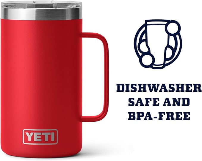 YETI Rambler 24 oz Mug, Vacuum Insulated, Stainless Steel with MagSlider Lid