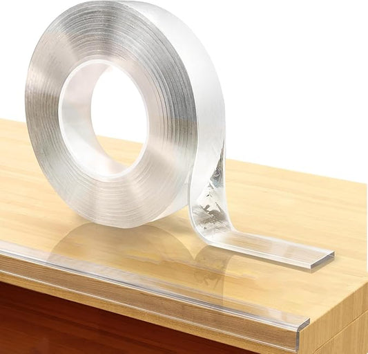 12ft Clear Edge Protector Strip | Transparent PVC Cushion Guard | Baby Safety Edge Protector Tape & Furniture Corner Bumper | Baby Proofing Set, Non-Toxic & Safe for Tables, Fireplaces & Countertops