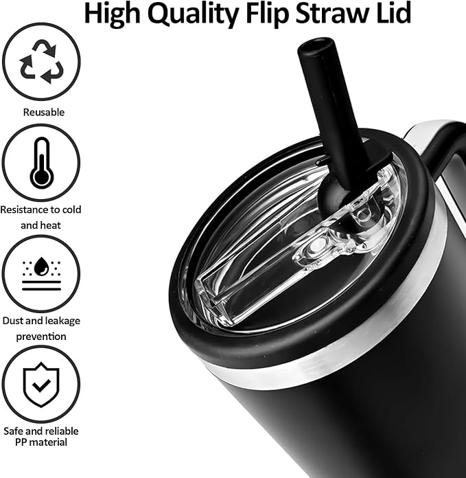 Stanley Lid Replacement 40 oz Black 2.0 no Spill Lid Leak Proof Spill Proof Cup Lid Compateble Stanley Cup Accessories