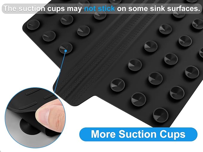 Sink Saddle, Divider Mat, Kitchen Sink Mat, Silicone Protector, No Smell, Never Stain, Ultra Soft, 12.83'' x 11.1''