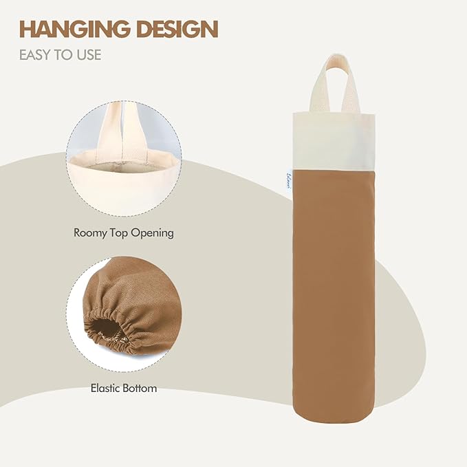 Plastic Bag Holder, Wall Mount Grocery Bag Holder for Plastic Bags Storage, Cotton Shopping Garbage Sack Organizer, Large Trash Bag Dispenser for Home Kitchen Decor