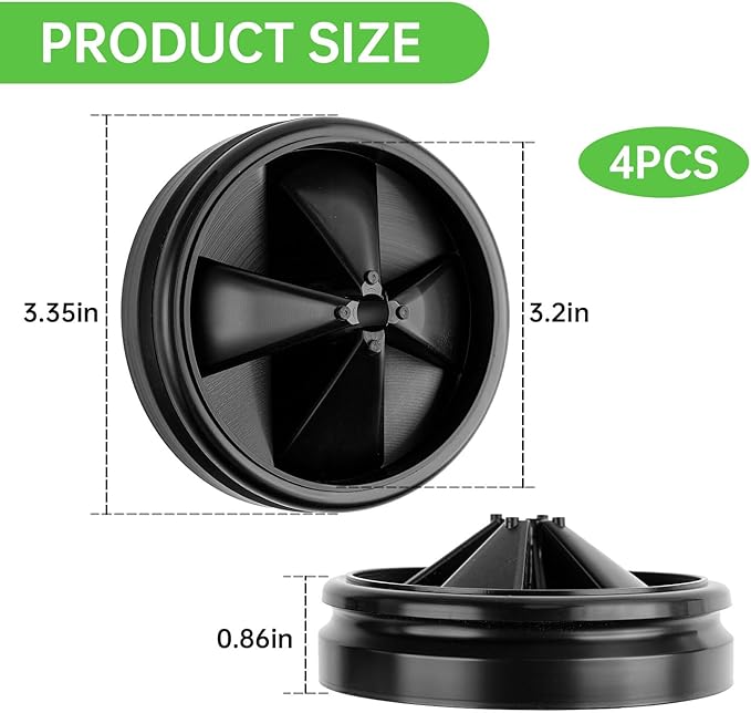 4 Pack 3 3/8" Garbage Disposal Splash Guard Silicone Sink Baffle QCB-AM for InSinkErator Evolution Series and Moen Models, Noise Reduction Leak-Proof Drain Plug