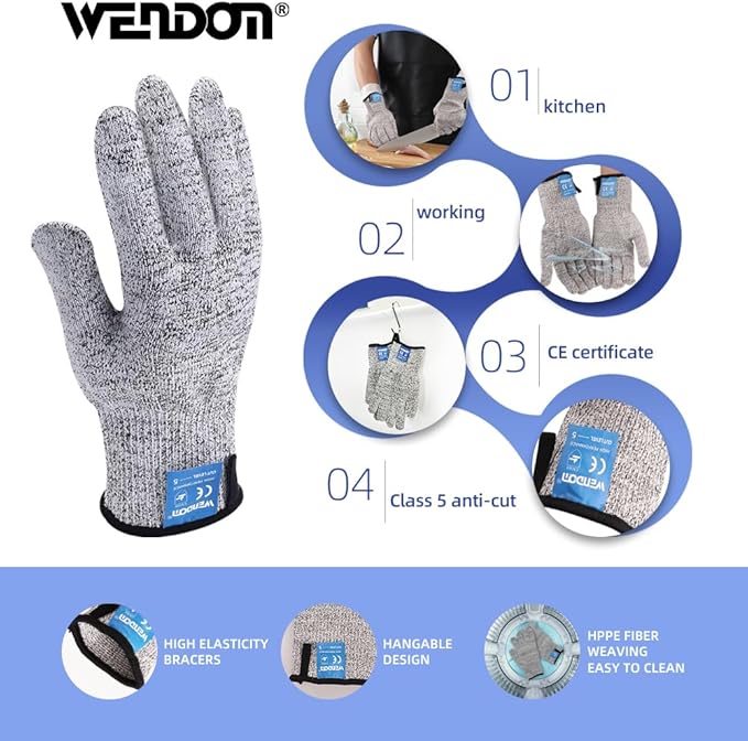 Oyster Shucking Knife and Gloves Set Included 2pcs Oyster Shucker Opener New Haven Style, Cut Resistant Glove Professional Guard (1Cloth+1Squeezer)