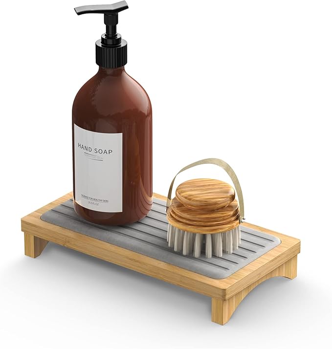 Instant Dry Sink Caddy Diatomite Fast Drying Stone Tray for Kitchen Counter