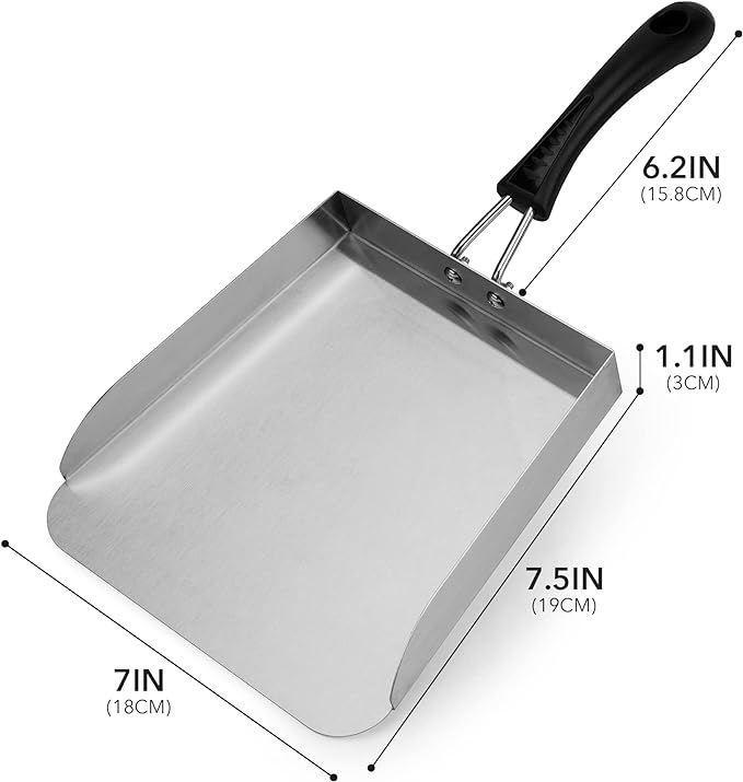 Stanbroil Stainless Steel Griddle Mover Smash Burger Food Shovel Grill Spatula Great for Stir Fry and Move Food, 13"