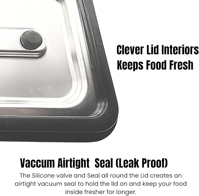 Modaniam Stainless Steel Bento Box Adult, 42 OZ, Stainless Steel Lunch Box Containers, Metal Lunch Box, Leak proof Lunch Containers,Black