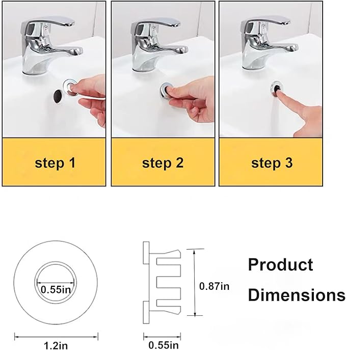Sink Overflow Ring Brushed Nickel Bathroom Vanity Sink Overflow Cover Insert in Round Trim Cap Brass Material