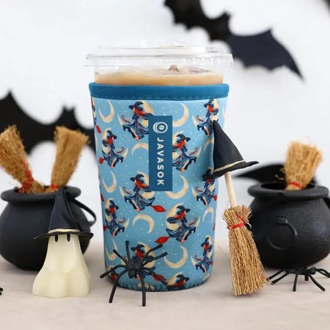 Sok It JavaSok Iced Coffee & Cold Soda Insulated Neoprene Cup Sleeve (Witching Hour, Small: 16-20oz)