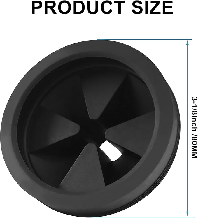 Murtenze 2 Pack Garbage Disposal Splash Guard, EPDM Rubber Sink Baffle Quiet Cover Replacement, 3 1/8" Drain Insert for Waste King