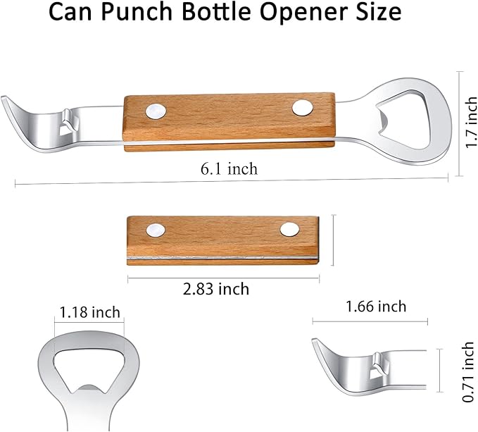 HANCELANT Can Punch Bottle Opener, Manual Stainless Steel Can Opener 3 Pack