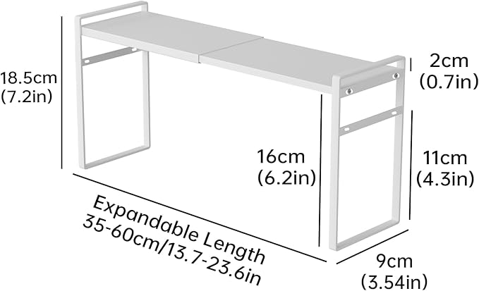 1pcs Small Narrow Tall Shelf for Windowsill Kitchen Organizer Window Sill Plant Shelf Stackable Shelves Bathroom Sill Thin Shelves for Narrow Spaces Counter Top Racks (White)