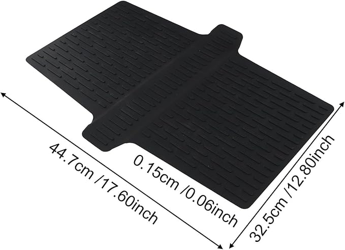 Silicone Kitchen Sink Divider Mat Heat Resistant Counter Protection Pad Double Basin Bridge Mat Dishwasher Safe Non-Slip Dish Drying Rack Between Sinks 17.6x12.8(Black)