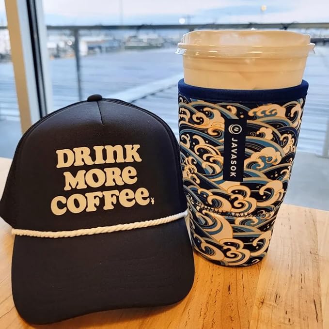 Sok It JavaSok Iced Coffee & Cold Soda Insulated Neoprene Cup Sleeve (Perfect Wave, Medium: 22-28oz)
