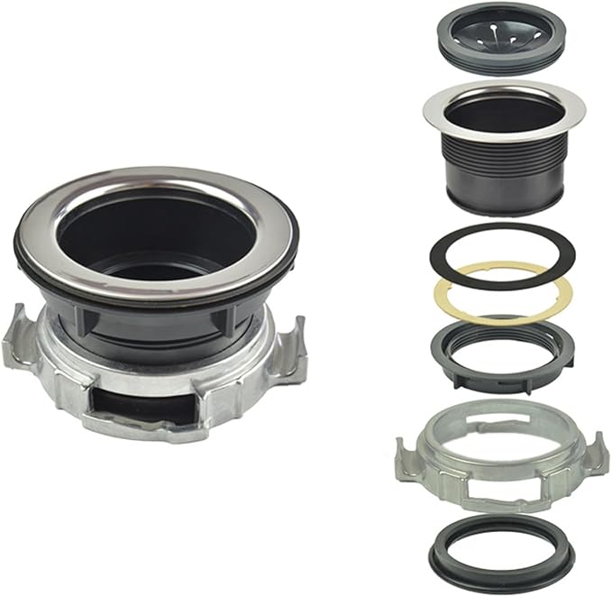 Garbage Disposal Mount Sink Flange Kit and Stopper for Waste King, Garbage Disposal Drain Assembly Kit, Rubber Flange and Drain Lock Nut for Waste King, Whirlaway Parts (114mm) Model : 1030