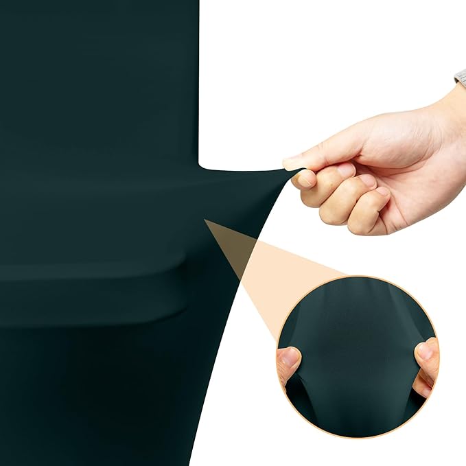2 Pack 6 Feet Hunter Green Spandex Tablecloth for Tables, Fitted & Stretch, Washable, Wrinkle Resistant, Perfect for Event, Wedding, Party, Banquet, Cocktail, Festival, and Table Protector