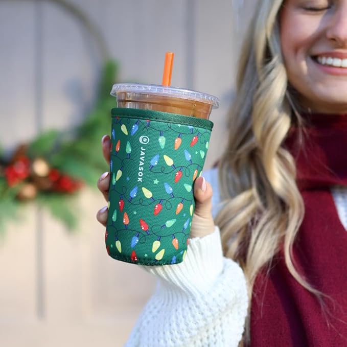 Sok It JavaSok Iced Coffee & Cold Soda Insulated Neoprene Cup Sleeve (Get Lit, Large: 30-32oz)