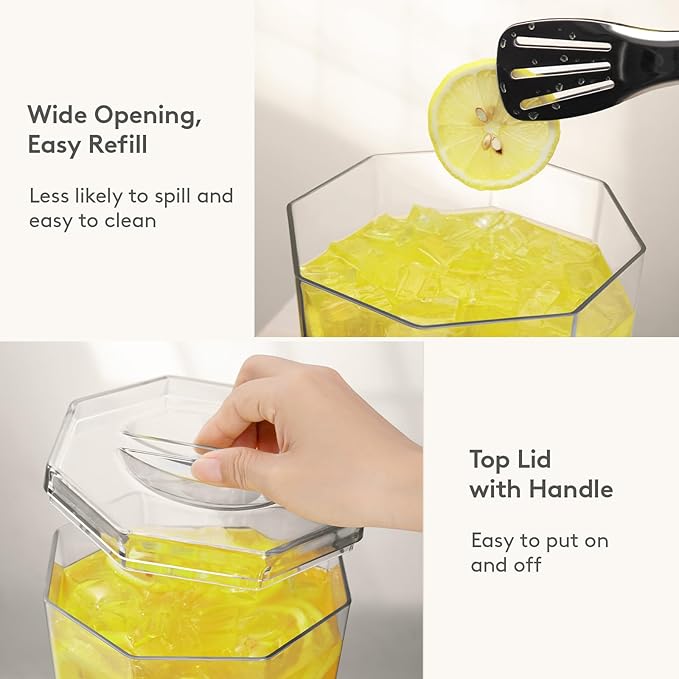 Lifewit 1 Gallon Drink Dispenser for Parties 3 Pcs, 4L Plastic Beverage Container with Stand for Juice/Tea/Soda & Lemonade, Clear Water Pitcher with Spigot for Mimosa Bar Hosting 39 x 16 cm/15x6"